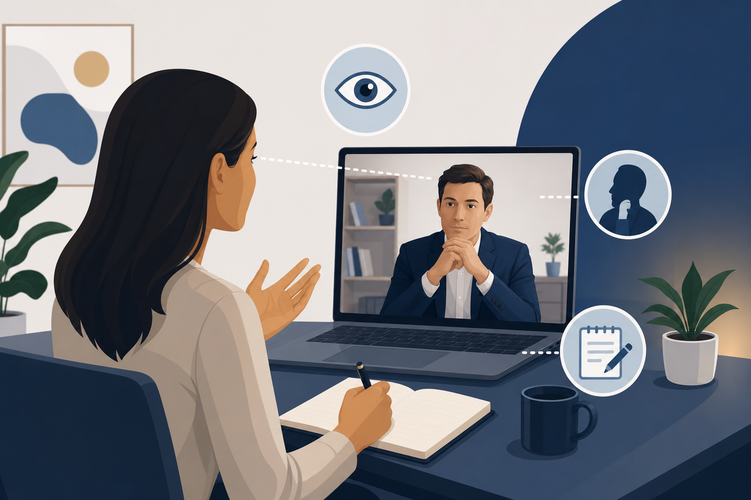 Zoom Behavioral Interviews: Eye Contact, Notes, Signals